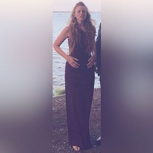 Calvin Klein plum one shoulder dress